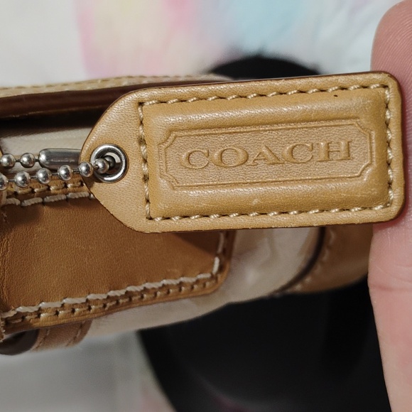 SALE! Auth Vintage Coach Signature Sufflette Cloth/Leather Shoulder/Handbag - Picture 13 of 14